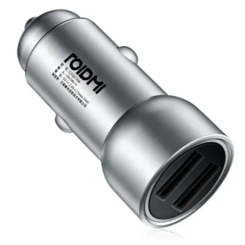 Atacado Carregador Veicular Roidmi C1 Dual Usb 2.4A x 2 Máx 3.6A Caixa Com 20 Peças