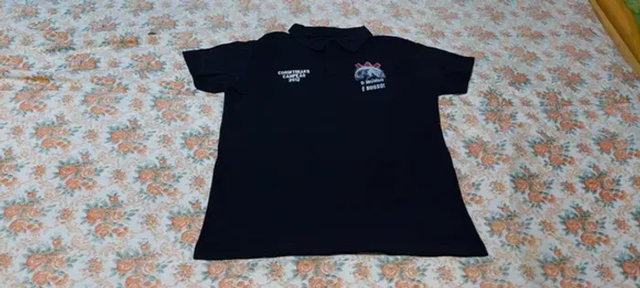 Camisa Polo Corinthians SPR O Mundo É Nosso Preto