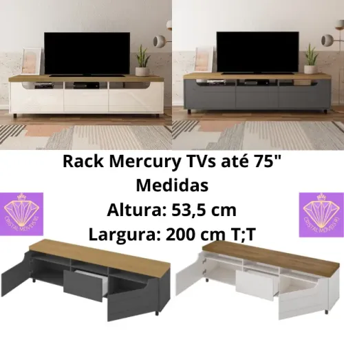 Rack Mercury  Suporta TV até 75 TT