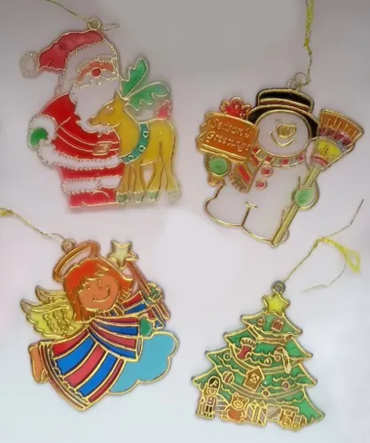 Kit enfeites de Natal em acrílico- 4 peças