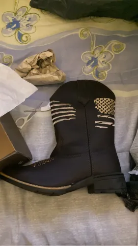 Bota texana masculina bico quadrado