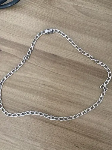 Colar de Prata 950 cadeado 6mm 60cm maciça