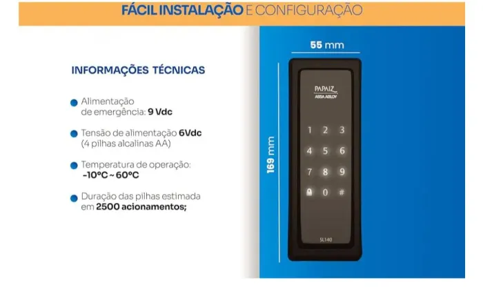 Fechadura Eletrônica Papaiz SL140 + Instalação 