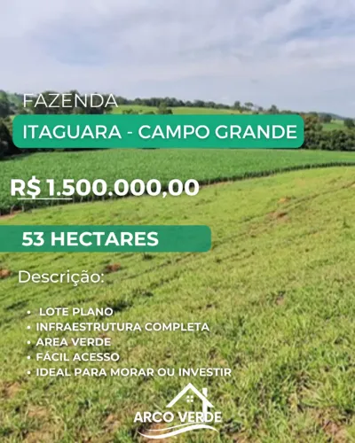 Terreno de 53 ha com Nascentes à Venda em Itaguara - MG