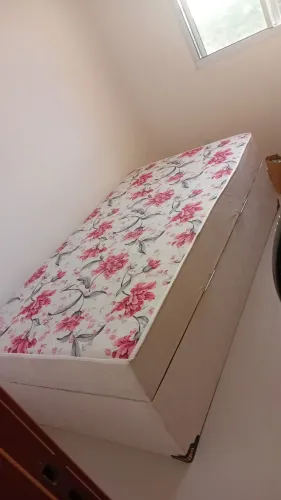Cama Box bau solteirão com Colchão - Floral