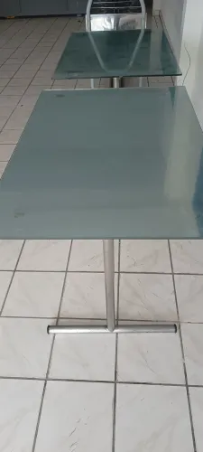 Duas Mesa de apoio de vidro para restaurante