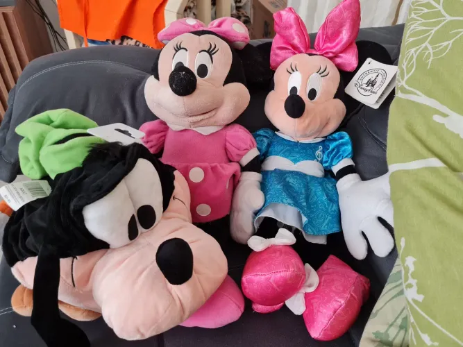 Conjunto de Pelúcias Disney - Mickey, Minnie e Pateta