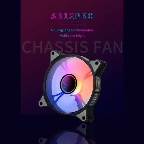 Ventoinha Aigo DarkFlash AR12 PRO 1 fan, 120mm, ARGB, Preto, AR12-PRO-SINGLE