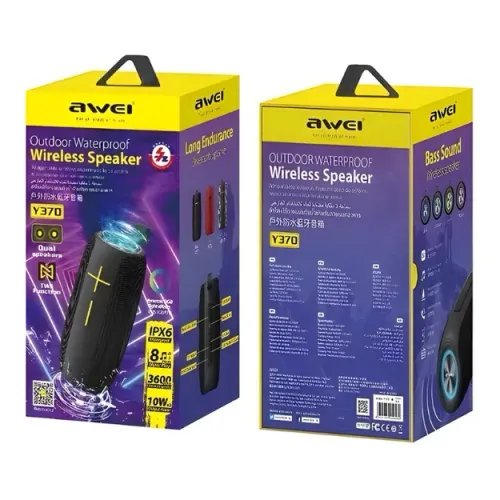 Caixa De Som Awei Y370 Estéreo 10w2x Bluetooth Tws Ipx6