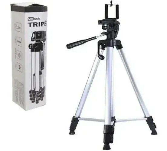 Tripé Profissional Alumínio Celular E Camera Com Nível Mbtech