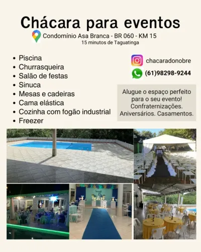 Aluguel de chácara para eventos 