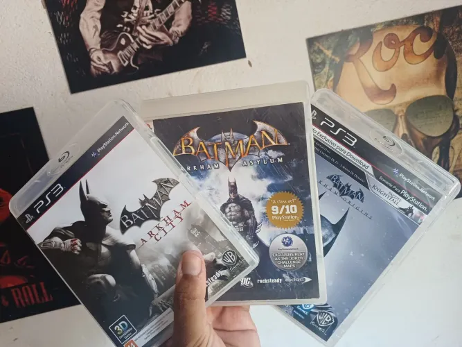Trilogia batman arkham,arkham asylum city e orgins originais,ps3