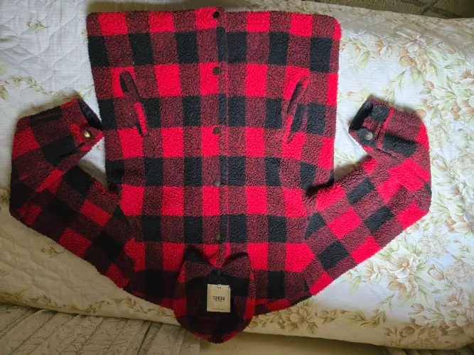 Casaco Xadrez Vermelho e Preto