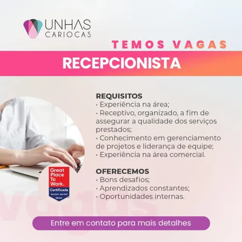 VAGA PARA RECEPCIONISTA