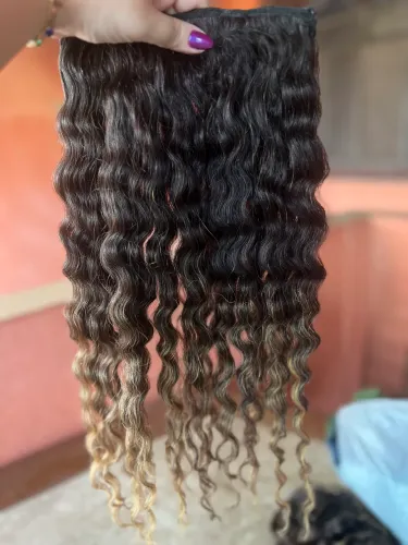 Cabelo Humano 55cm Brasileiro Cacheado