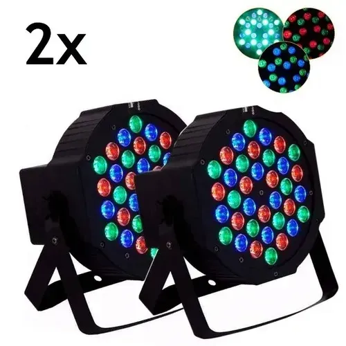 Kit 2 Strobo Canhão De 36 Leds 104w Rgb Dmx e Manual
