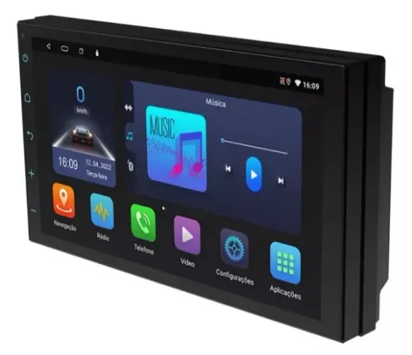 Central Multimídia Octacor Faaftech 7 Pol. Carplay 2Gb/32Gb Slot P/ Chip 4G