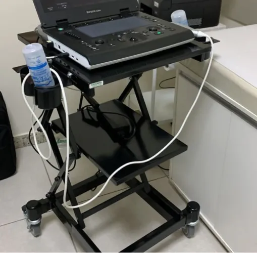 Carro Suporte Rack Mesa Pistão Para Ultrassom Portátil - NOVO