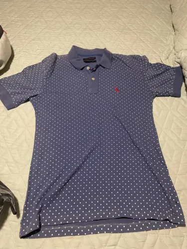 Camisa Polo Azul com Bolinhas Reserva