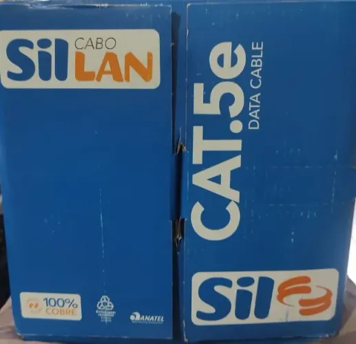 Caixa de Cabo de Rede Cat5-E SilLan 305 metros cor azul