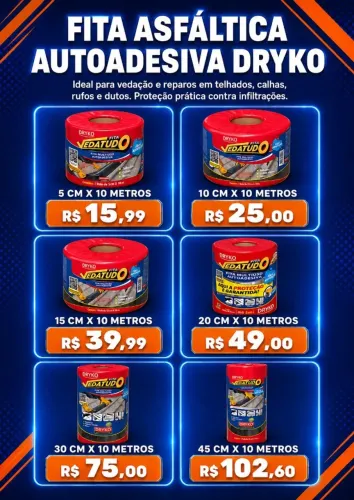 Fita manta asfáltica Dryko veda tudo