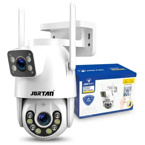 Câmera de Segurança Wi-Fi Lente Dupla Jortan PTZ 360 Visão Noturna Colorida IP66 Yoosee 10