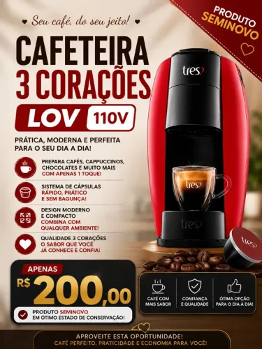 CAFETEIRA 3 CORAÇÕES 110V