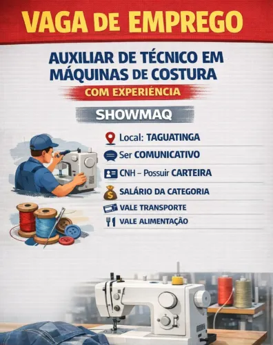 VAGA PARA AUXILIAR DE TECNICO