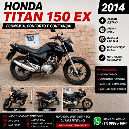 Honda Titan Ex 150 2014 a baixo da tabela