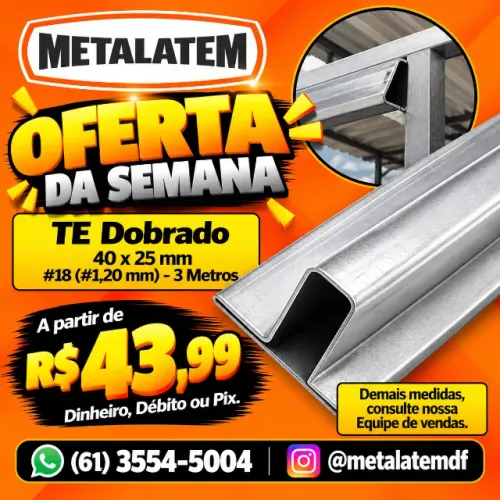 TE Dobrado 40x25mm #18 (#1,20mm) - 3 Metros
