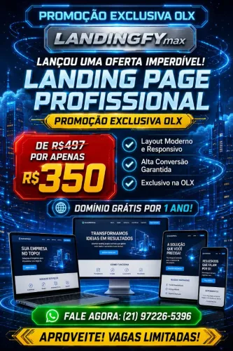 Landing Page Profissional + Domínio Grátis | Alta Conversão | Promoção OLX