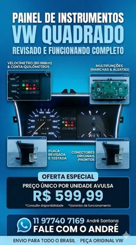 PAINEL DE INSTRUMENTO  VW ORIGINAL - QUADRADOS