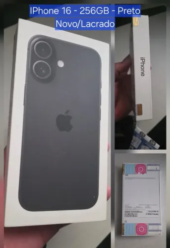 Apple Iphone 16 256GB - Preto - Novo Lacrado
