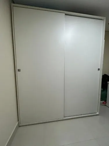 Guarda-roupa 2 Portas de Correr 3 Gavetas Branco