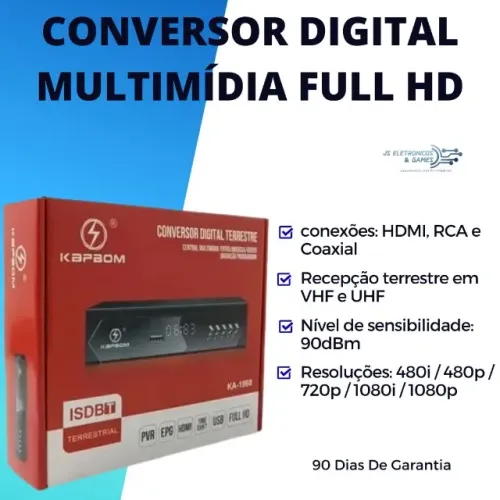 Conversor Digital Full HD Kapbom - KA-1998 - loja física - entrega - com garantia 90 dias