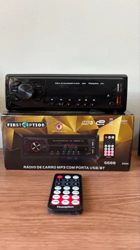 Rádio Automotivo Bluetooth USB MP3 Firstoption 6688 + Controle