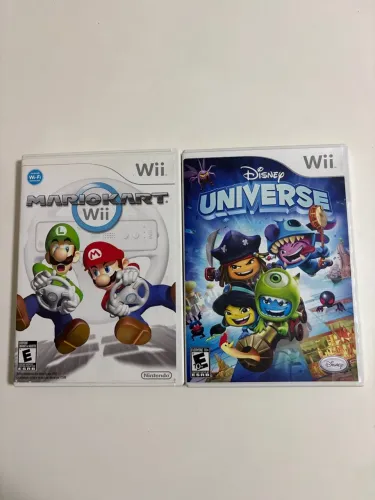 2 jogos de Wii: Mario Kart e Disney Universe