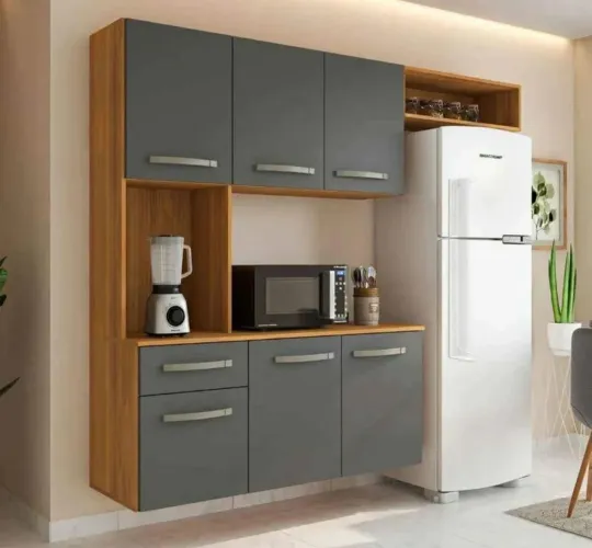 Cozinha de parede com balcão - Entrega e montagem grátis