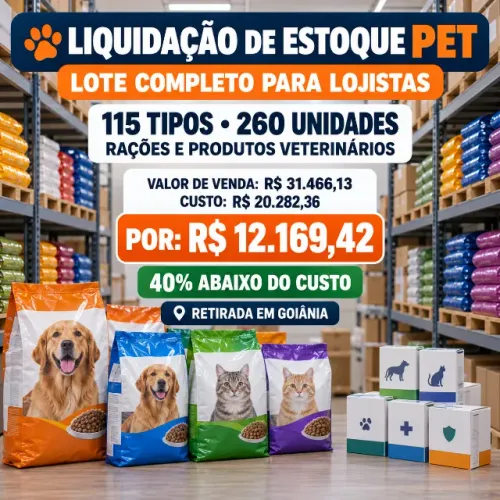 Lote com 152 rações para cães e gatos ? liquidação