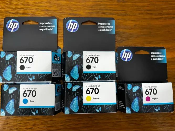 Cartucho HP 670 kit 5 original novo
