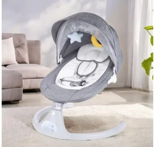 Cadeira de descanso balanço para bebe com musica mosquiteiro e controle remoto