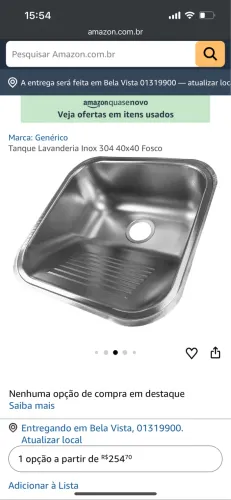 Cuba de inox escovado 40x40 novo