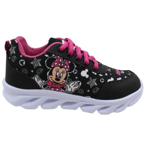 Tênis Infantil Led Meninas Feminino KidStar Minnie Luzinha Preto 09LEDPM