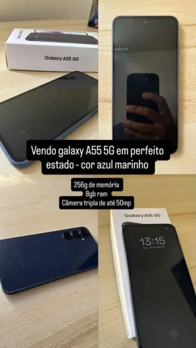 Samsung Galaxy A55 5G 256GB | 8GB RAM | Azul Marinho | Estado de Novo
