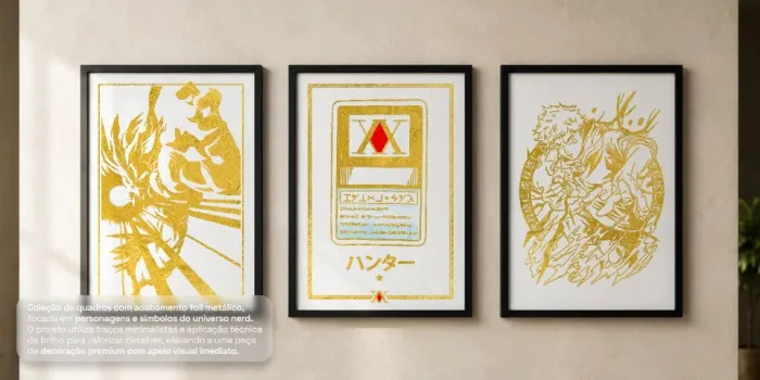 Quadros Decorativos Geeks - Efeito Holográfico Premium - Arte Personalizada Como Quiser