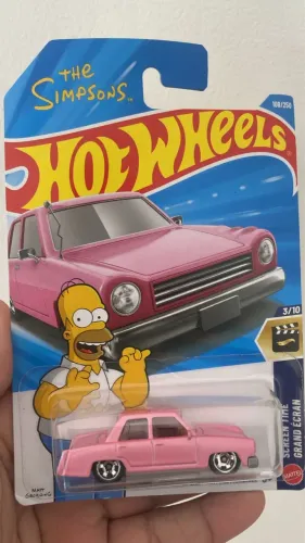 Miniatura The Simpsons Family Car Rosa 1:64 Hot Wheels Exclusividade em São Luís