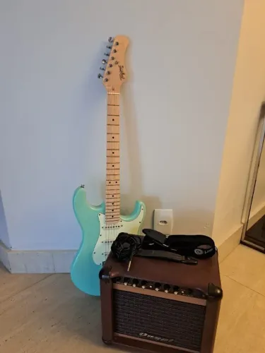 Guitarra Tajima 635 Azul + Amplificador + Cabo + Correia | KIT COMPLETO PRONTO PRA TOCAR