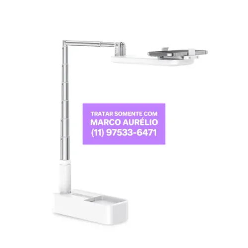 Luminária Sem Fio Tripé Suporte Celular Led Branca Controle 3 Luzes - R$ 150