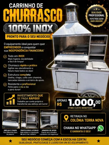 Carrinho de churrasco inox