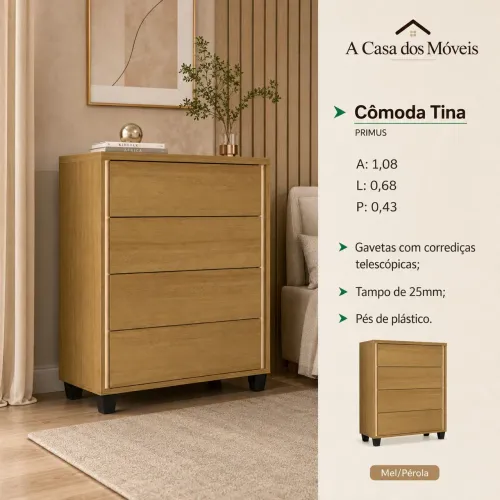 Cômoda Tina - Mel